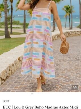 Lou & Grey Multicolor Striped Boho Midi Dress